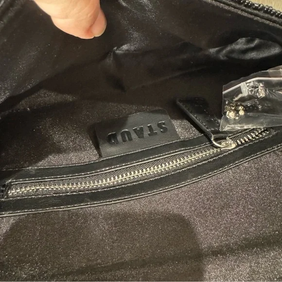 STAUD Tommy Beaded Black Starry Night Shoulder Bag Purse - Picture 10 of 16